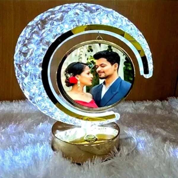 Crescent Crystal Lamp Photo Frame – Illuminate Memories